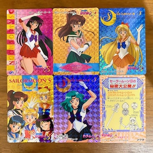 Sailormoon 90s vintage oficial prisma brilhando cartas colecionáveis Amada PP parte 7 e 8