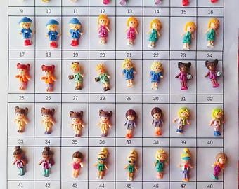 Välj din stil #2 | 90-tals vintage Pollypockets figur klocka födelsedagsöverraskning strand för Polly Pocket kompakt lekset