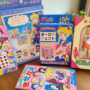 Bandai 90s vintage Sailor Moon figure and toys bundle sale | stickers