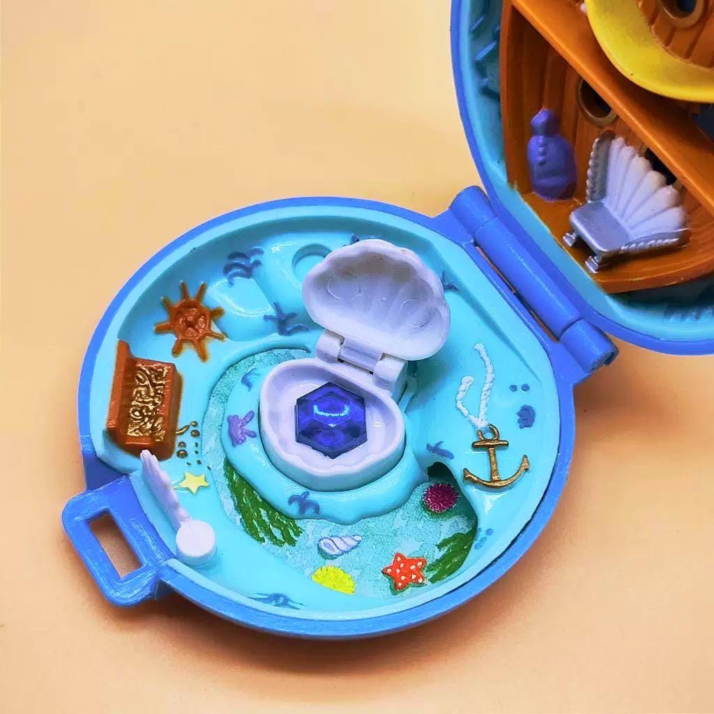 Polly Pocketポーリーポケットジュエルドシー　青コンパクト 1992年製 ポリーポケット ジュエルドシーコンパクト（完全品）｜ブルー