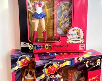 Vintage 1993-94 Sailor Moon Figures – Sailor Venus, Mars, Jupiter, Bandai Japan