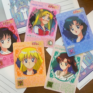 90s Vintage Bandai - Sailor Moon R Hondan Stamped Normals Carddass Bundle sale | Sailormoon collecting cards