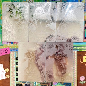 Raro | Amada Sailor Moon/PP Card PART8/ 90s Vintage Prism prateado brilhante colecionável Carddess