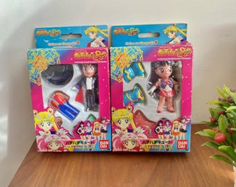 New unused - Sailor Moon Bandai 1997 Sailor Mars and Tuxedo Mask figures | Sailormoon Changeable Clothing with stand