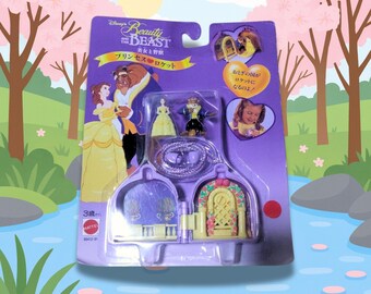 Vintage 1993 Disney Beauty and the beast - Once Upon A Time Polly Pocket Locket Pendant Playset - New Sealed