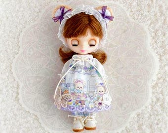 Petite Blythe Outfit Purple Bear 3 item dress set