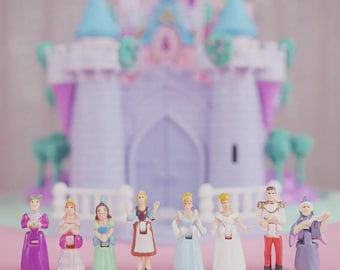 100% complete 1995 Cinderella Enchanted Castle blue bird Polly Pocket Playset | lights working