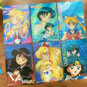 Sailormoon 90s vintage oficial prism shining colecionando cartas Banpresto parte 1 e 2