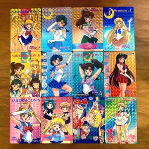Vintage 90er Jahre Sailor Moon Kira Sparkle Prisma Karten - offizielle Amada PP Sailormoon Bandai Part 7 & Part 8 / Hong Kong Carddass