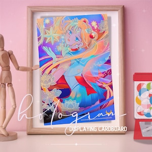 Nouveauté - Présentoir / Carte postale A5 hologramme Sailormoon - Moon Hero Collection