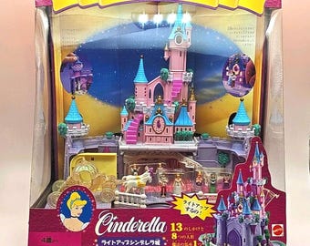 New & Sealed 1995 vintage pollypockets Light Up Cinderella’s enchanted castle Disney Tiny Collection polly pocket playset blue bird