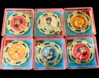 New & Sealed vintage 90s Bandai Sailor Moon S Character Badge keychain Mercury Mars Venus