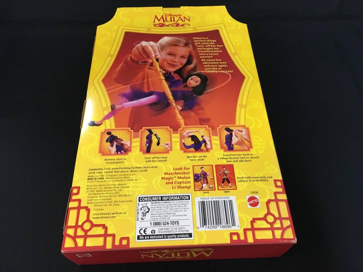 Brand New ! 90s Vintage Secret Hero Mulan Doll Figure From the