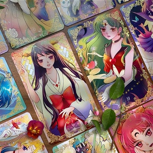 Gold foiled Moon Hero Tarot Deck 22 Major Arcana mit Broschüre
