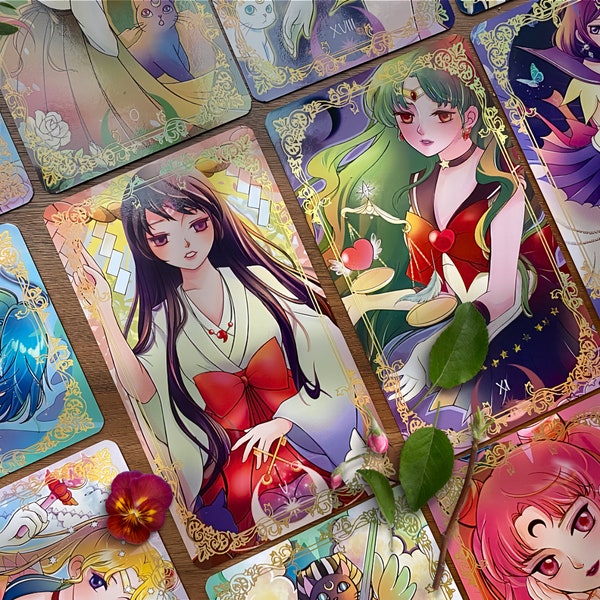 Sailor Moon Inspired Tarot Deck - Gold Foil Major Arcana Cards