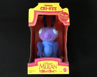 Disney 1997 Mattel Mulan Chirpin' Cri-Kee Disney Original Plush doll