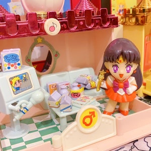 Château Sailor Mars vintage 1992 100 % complet jouant à une maison de poupée miniature Bandai Sailor Mars