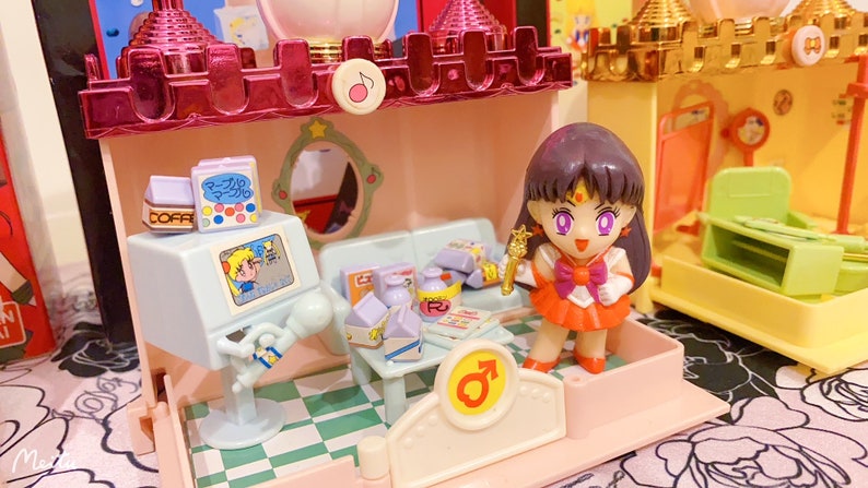 Château Sailor Mars vintage 1992 100 % complet jouant à une maison de poupée miniature Bandai Sailor Mars