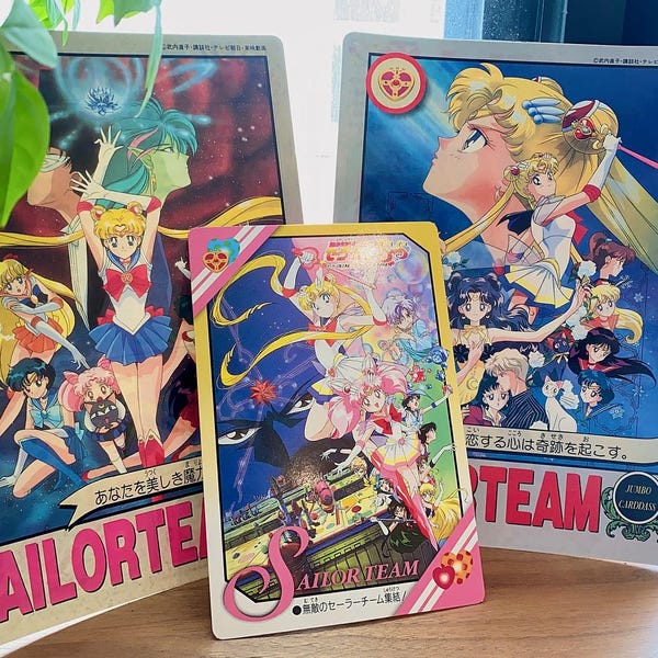 Sailor moon 90s vintage official Jumbo Promotion Cards - Sailormoon collecting cards