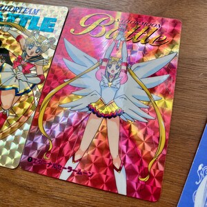 Sailormoon 1995 vintage bandai BATTLE parte 1 e parte 2 Prism Sparkle brilhando cartas colecionáveis