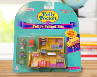 Selten findet man den brandneuen Bluebird Polly Pocket Pollys Schulbus aus dem Jahr 1996