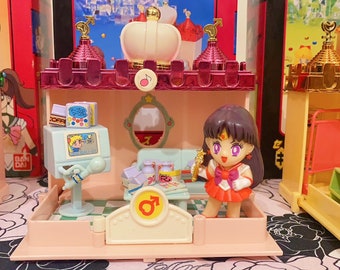 100 % komplettes Sailor Mars Vintage 1992 Schloss spielendes Miniatur-Puppenhaus – Bandai