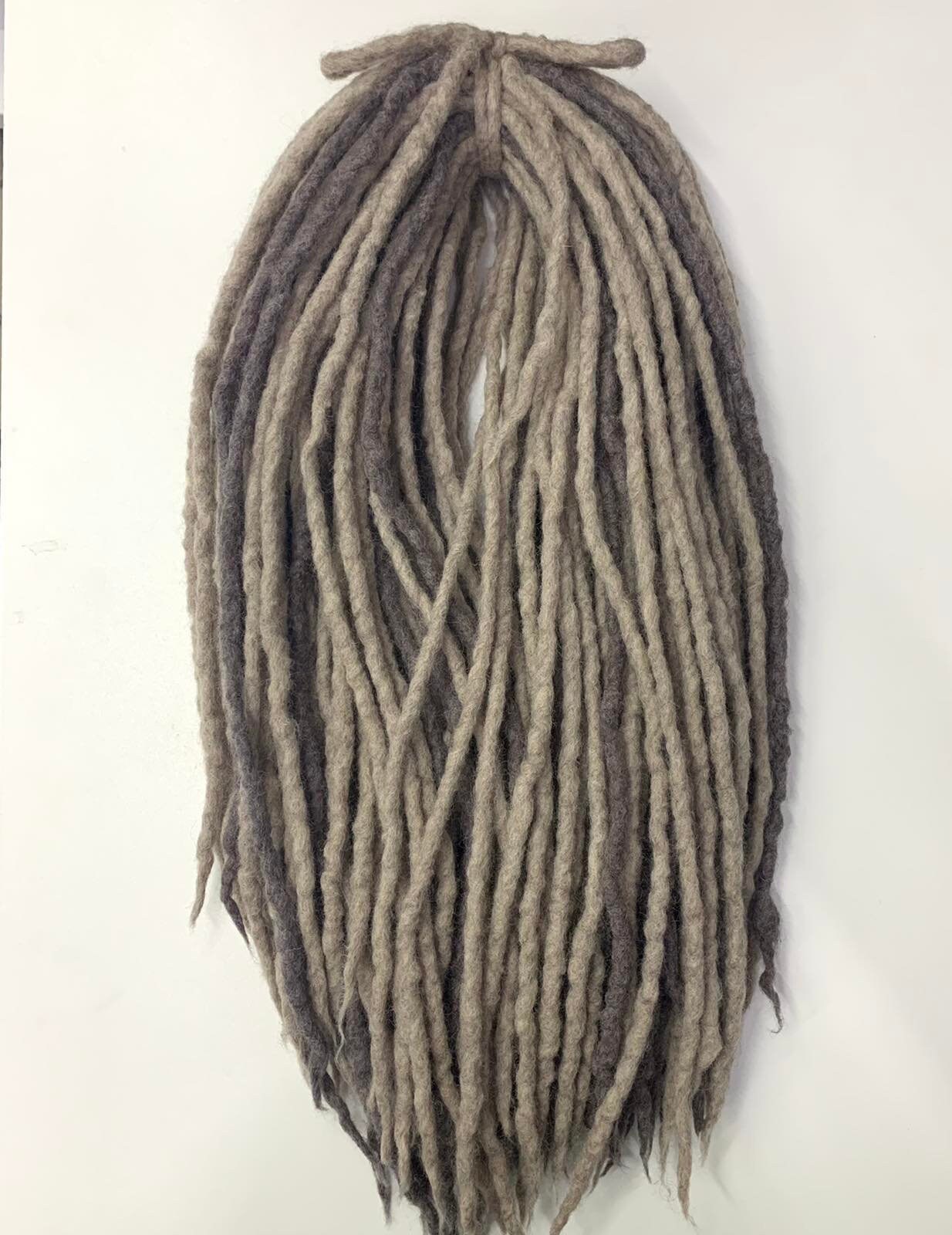 Woolen Dreadlocks Reversible Beige to Cappuccino Ombre. Full Set Woolen