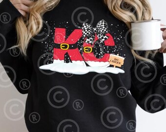 KC Santa | Chiefs Christmas | Winter Kansas City PNG FILE | Football | dtf sublimation