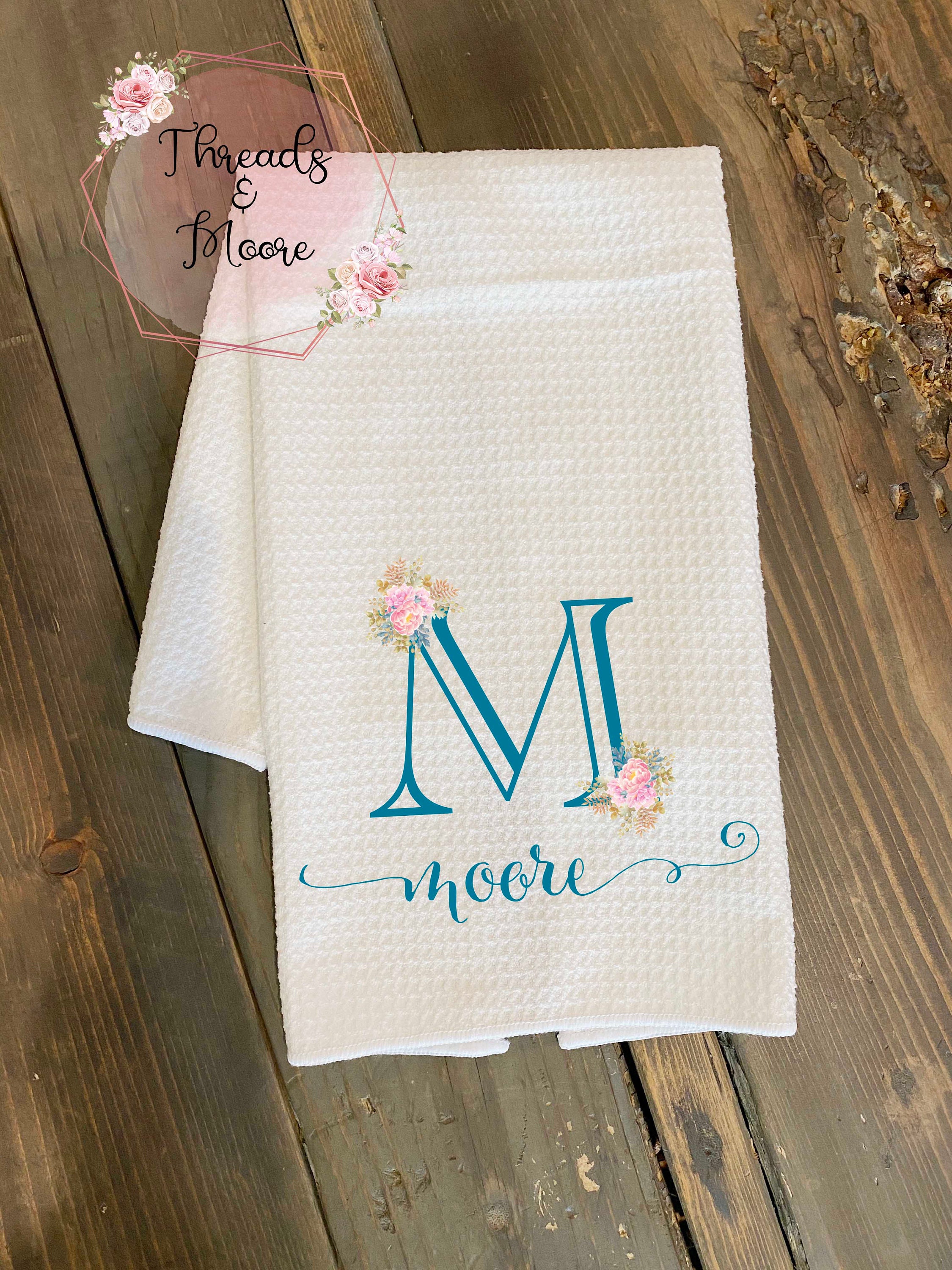 Custom Kitchen Towels Personalized Monogram Funny Etsy