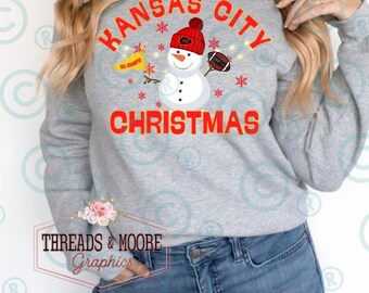 Kansas City Christmas 2 versions | Chiefs Christmas | Winter Kansas City PNG FILE | Football | dtf sublimation