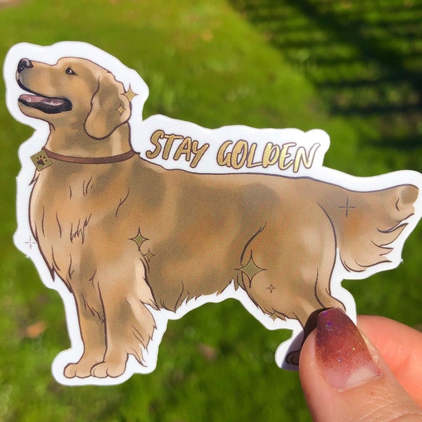 Golden Retriever Sticker | Golden Retriever Decal | Dog Sticker | Metallic and Waterproof