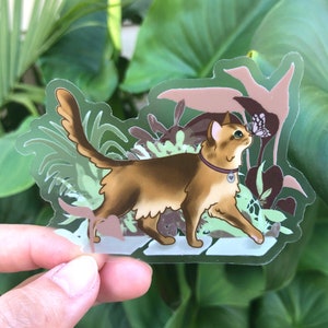 Garden Cat Transparent Sticker/ Cat Lady Sticker/ Plant Lady Sticker/ Cat Decal