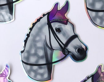 English Horse Sticker | Equestrian Sticker | Holographic Horse Sticker | Laptop Decal