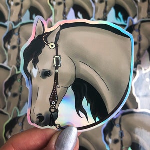 Western Horse Sticker | Equestrian Sticker | Holographic | Laptop Decal