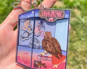 Falconry Shaker Keychain | Falconer Gift | Hawk Lover Gift | Perfect for Falconers, Bird, Hawk, Falcon Lovers