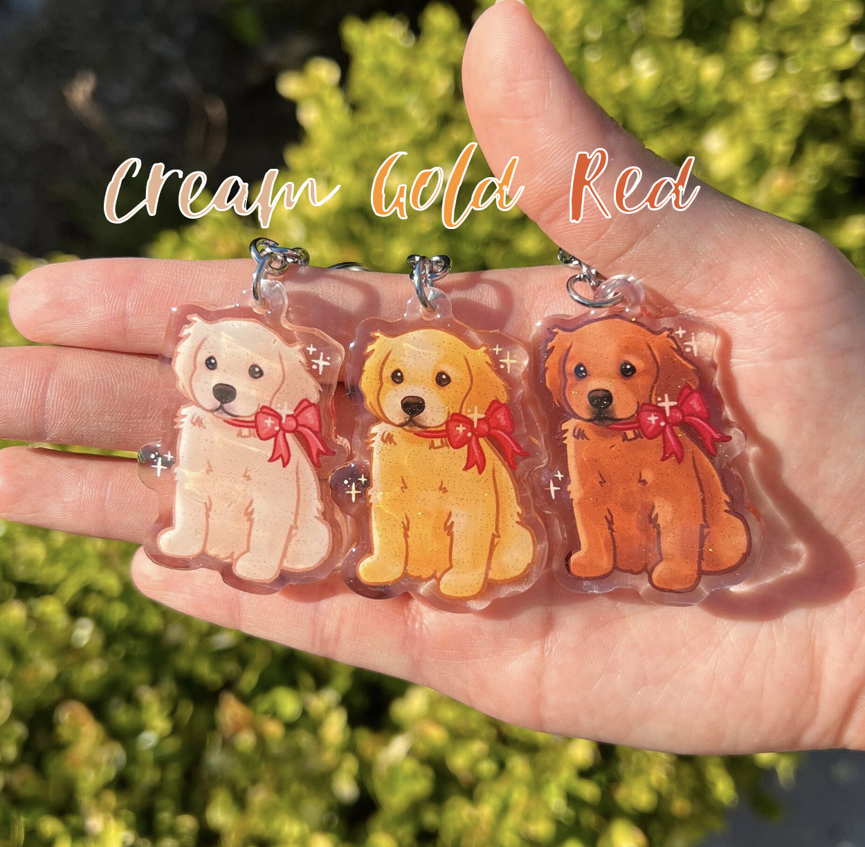 Key Chains Women Cute Leather Bag Charm Golden Retriever Dog