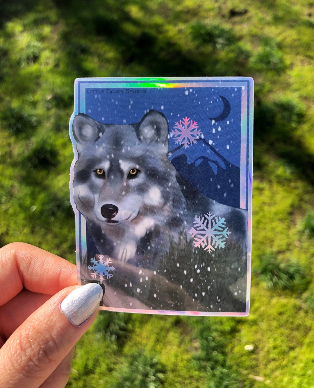 Gray Wolf Sticker/ Holographic Wolf Sticker/ Wildlife Sticker - Etsy