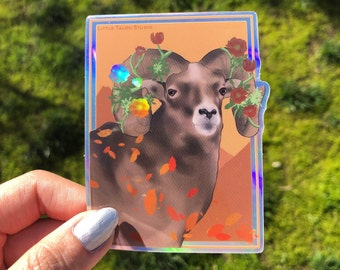 Bighorn Sheep Sticker/ Holographic Sheep Sticker/ Wildlife Sticker