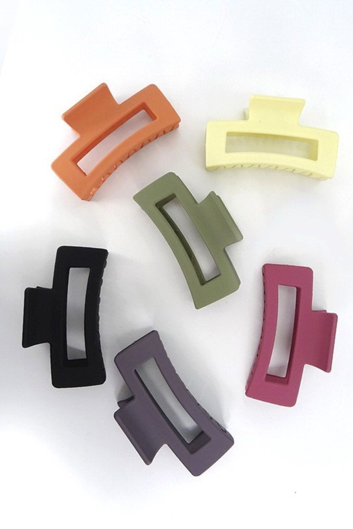 6 Pack Square Hair Claw Clips Etsy