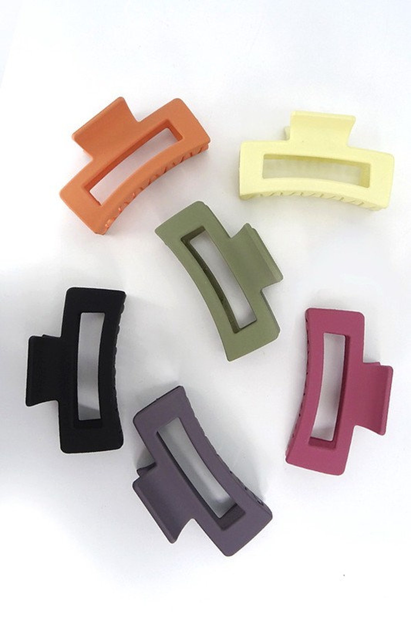 6 Pack Square Hair Claw Clips Etsy