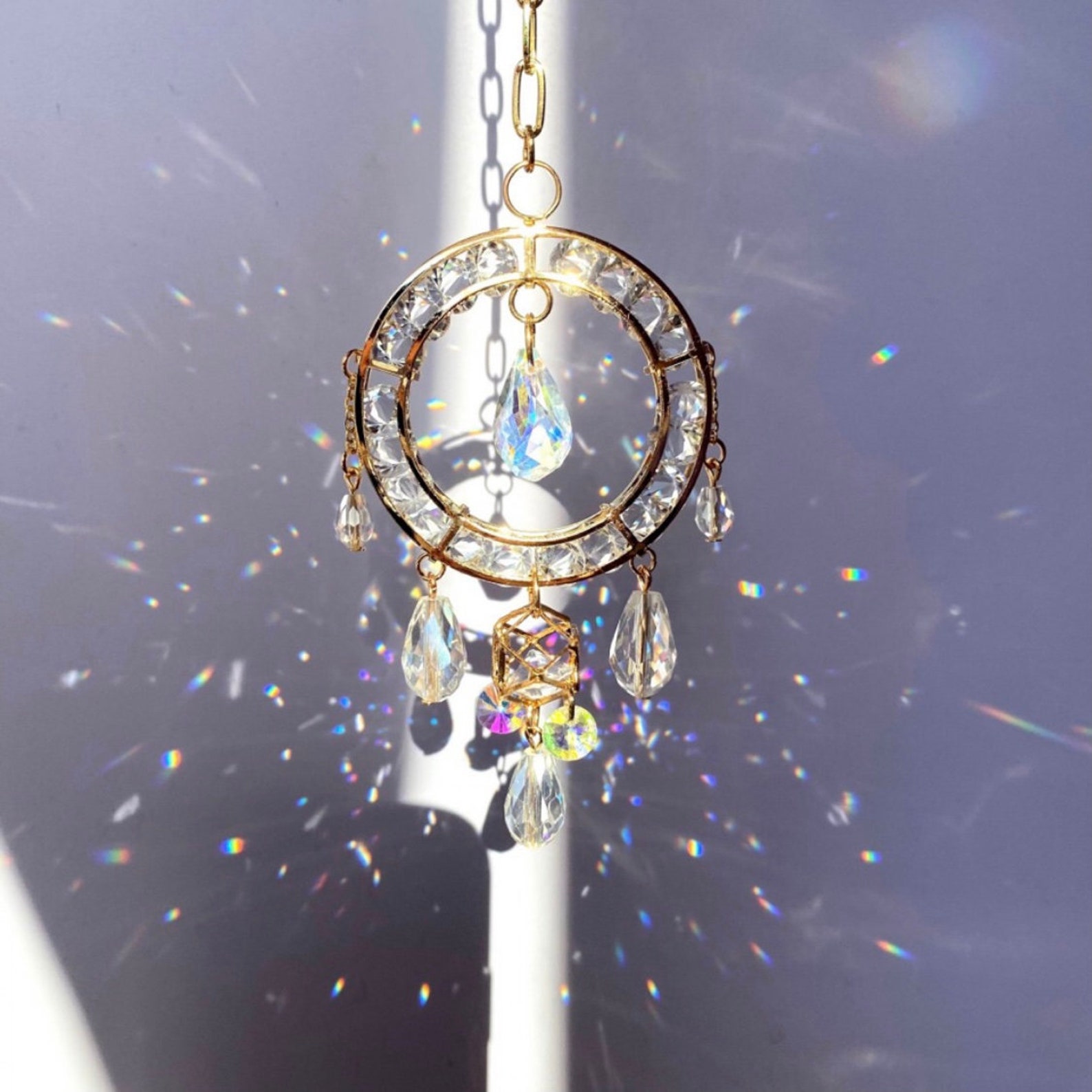 Purple Moon Crystal suncatchers & Crystal Car suncatchers Gift Etsy