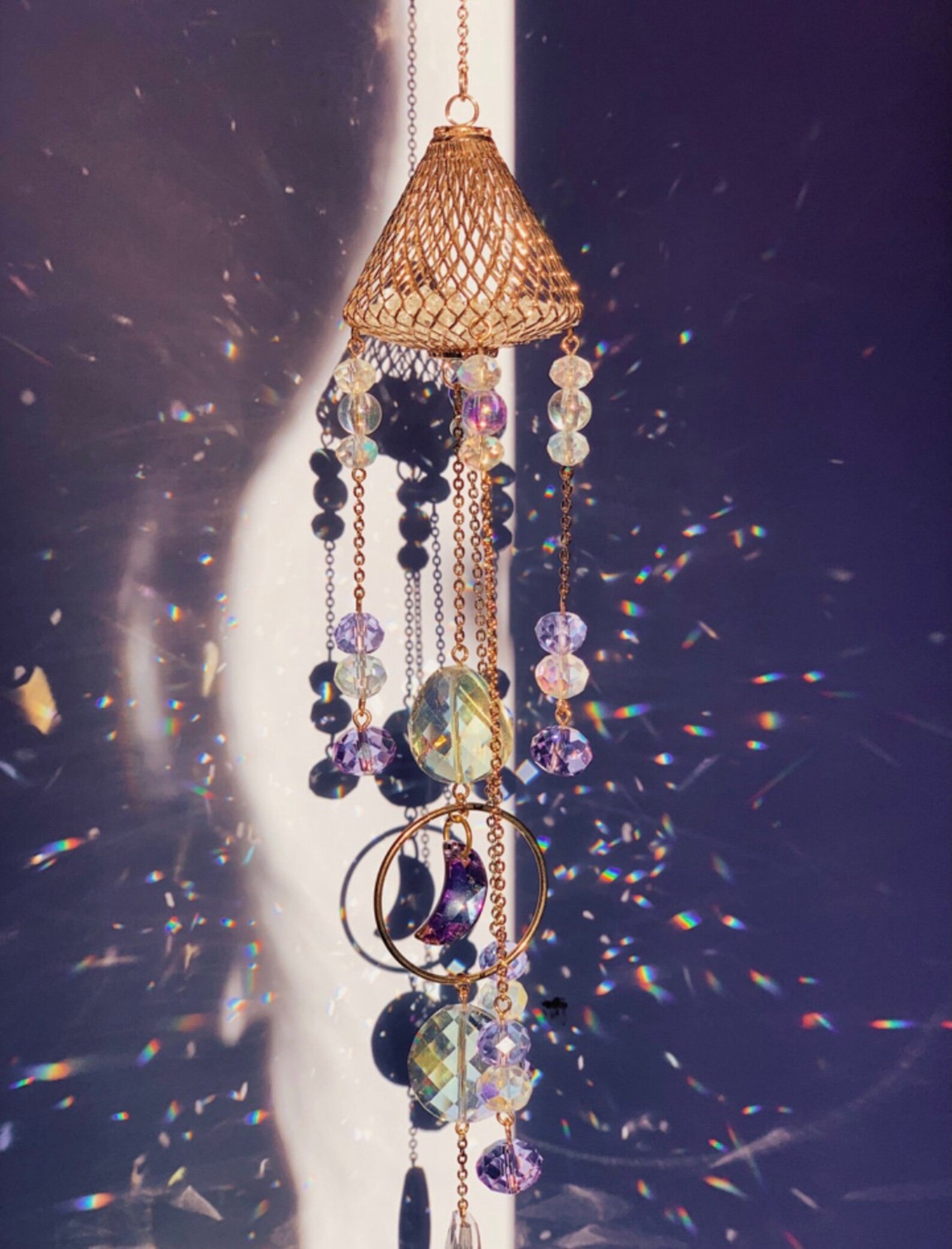 Purple Moon Crystal suncatchers & Crystal Car suncatchers Gift Etsy