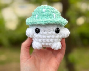 Handmade Chunky Crochet Mushroom Plushie: Kawaii Cottagecore Decor - Actually handmade