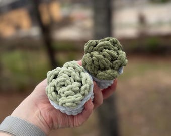 Actually Handmade Crochet Succulent – Mini Amigurumi Plant Decor – Desk or Hanging Car Charm