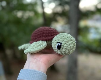Crochet Turtle Plushie: Handmade Amigurumi Stuffed Animal