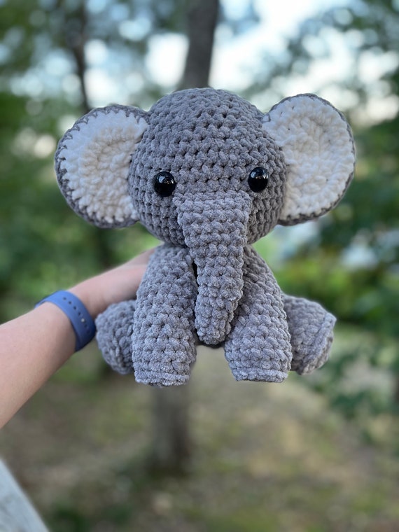 Handmade Crochet Elephant Plushie – Soft Amigurumi Toy, Customizable - Actually Handmade