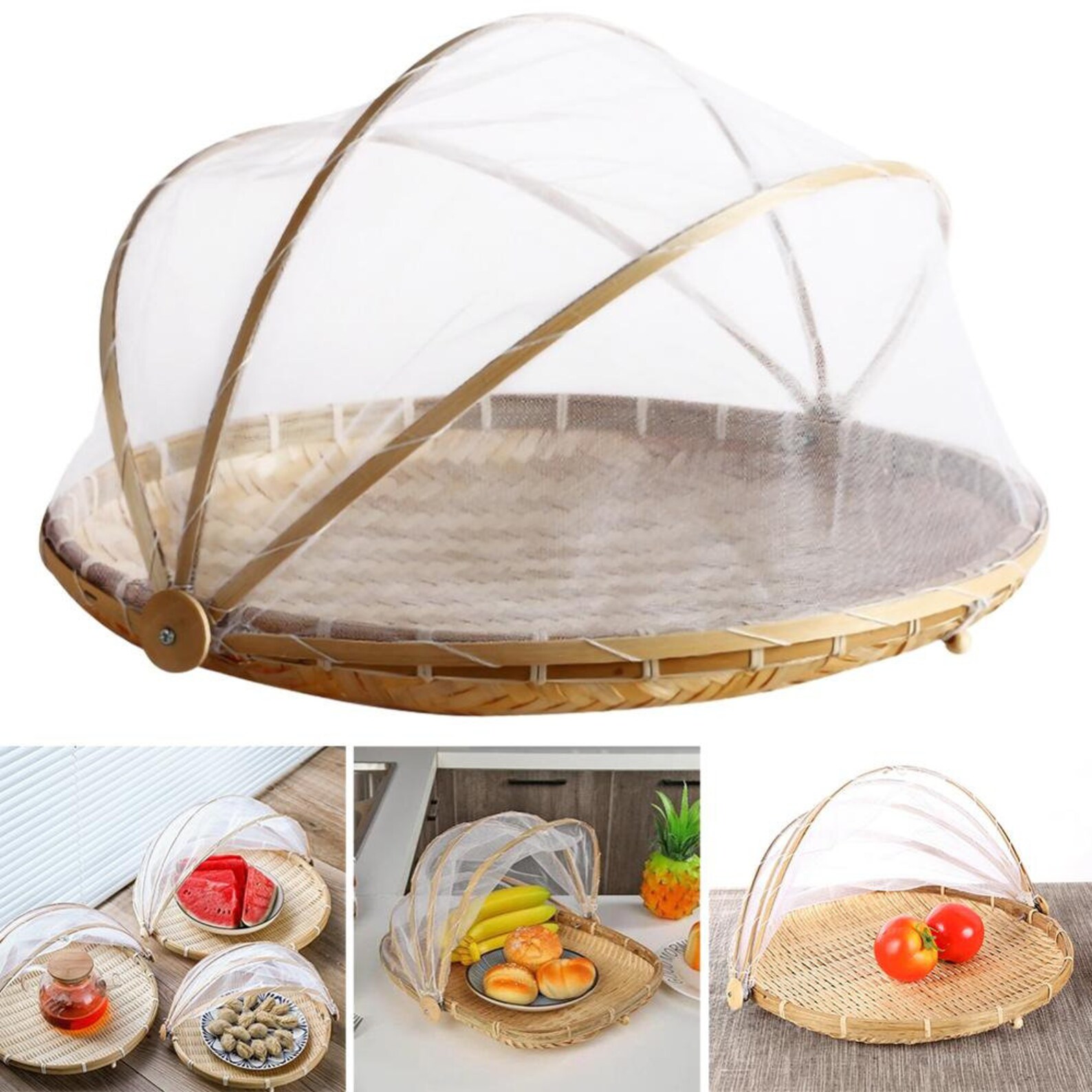 bamboo food tent basket