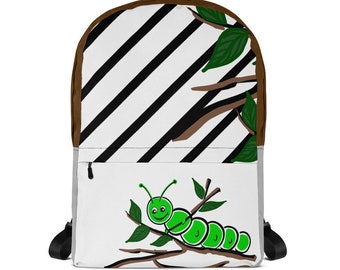 Caterpillar Kids Zipper Backpack - Little Beanzie | Big Kids & Toddler Backpack, Preschool Bag, Kids Bookbag, Laptop/Tablet Bag, School Bag