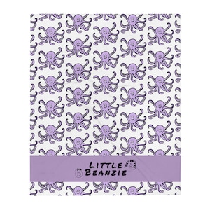 Octopus Blanket Throw - Ozzy Octopus | Little Beanzie | Soft and Cozy, Big Kids & Toddler Blanket, Preschool Blanket, Large Size 50” x 60”