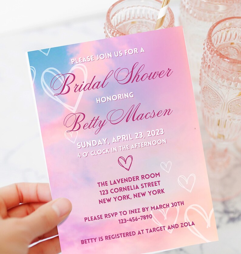 Editable Lover Inspired Bridal Shower Digital Invitation for Etsy